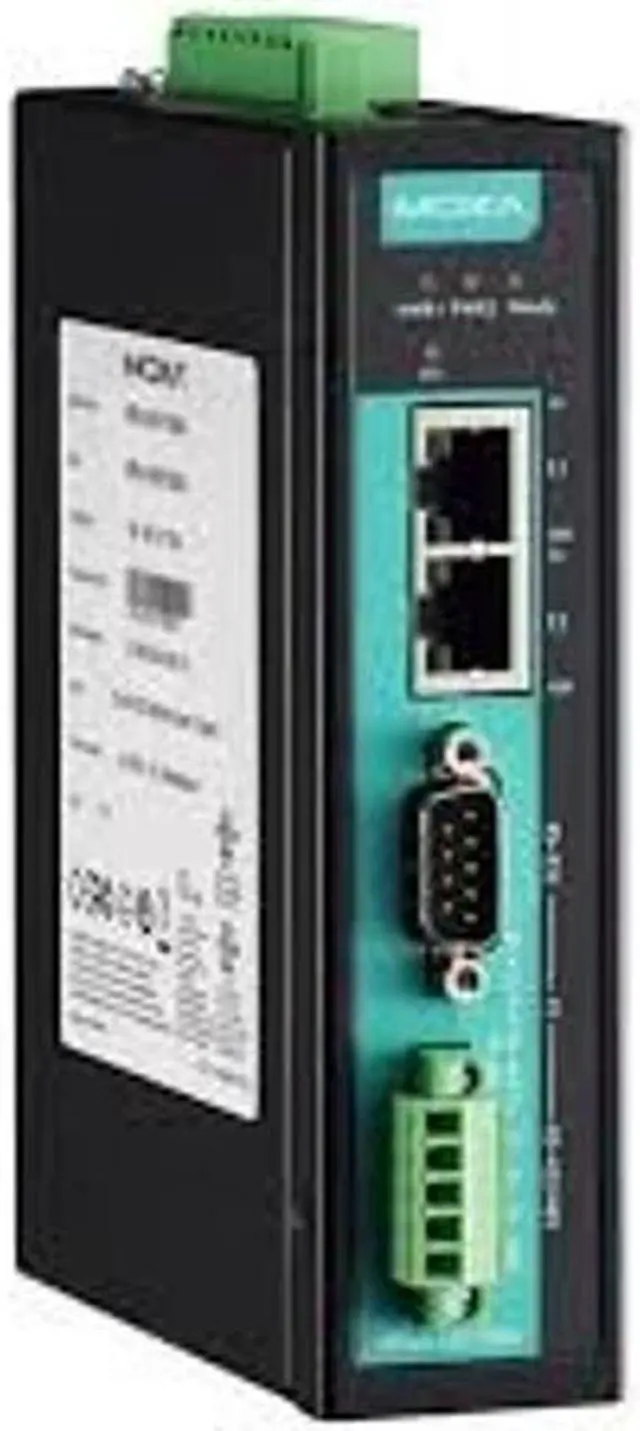 Main image of NPort IA5150A - 1 Port RS-232/422/485 Industrial Automation Device Server with Serial/LAN Power Surge Protection, Two 10/100BaseT(X) Ports with Single IP, 0 to 60°C Operating Temperature