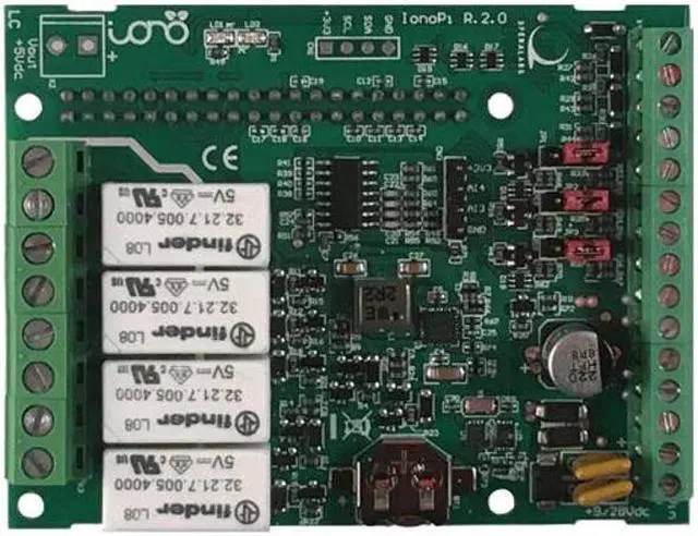 Alt view image 2 of 3 - Sfera Labs Iono Pi Pi4B 2GB - Raspberry Pi I/O Module - DIN-Rail Case, 4 relays, Analog/Digital Inputs, OC Outputs, TTL I/O, Wiegand, 1-Wire, Real Time Clock (RTC), Secure Element Chip