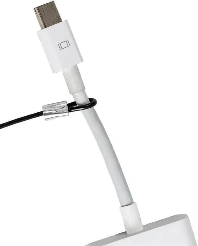 Alt view image 3 of 5 - TetherTies Patented Pre-Assembled Adapter Ties - Anti-Theft Cable Locks for Tools, Dongles, Tethers, Computer adapters. Steel Cable, Security Lock, Easy Installation