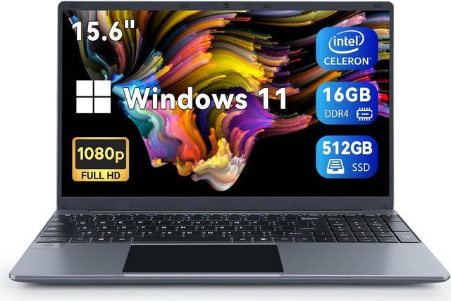 URAO 15.6 Inch Laptop 16GB DDR4 512GB SSD,Intel Celeron N5095 Quad