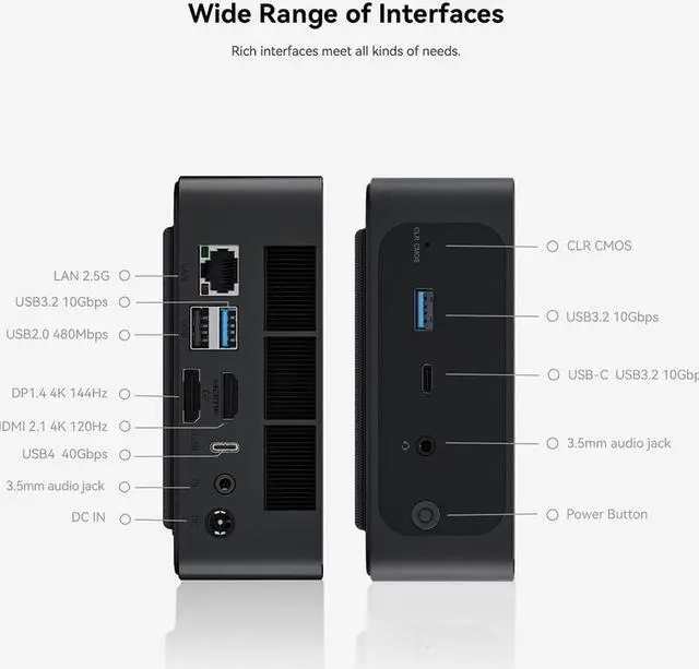 Alt view image 2 of 5 - Beelink SER6 Mini Desktop PC with AMD Ryzen 9 6900HX 8C/16T, 32GB DDR5 500GB NVMe M.2 SSD, Triple Display Output, WiFi 6, 2.5G RJ45, Bluetooth 5.2 W-11 Gaming Mini Computer