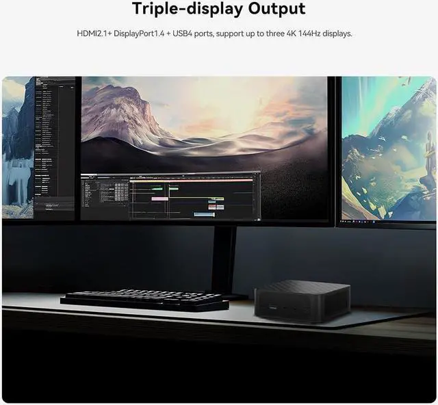 Alt view image 4 of 5 - Beelink SER6 Mini Desktop PC with AMD Ryzen 9 6900HX 8C/16T, 32GB DDR5 500GB NVMe M.2 SSD, Triple Display Output, WiFi 6, 2.5G RJ45, Bluetooth 5.2 W-11 Gaming Mini Computer
