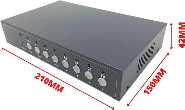 Alt view image 3 of 5 - Evertech 8 Channel Analog CCTV Video Multiplexer Color Quad Processor Screen Splitter with Remote Control