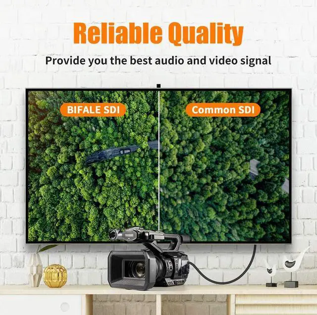 Alt view image 2 of 5 - SDI Cable 25ft, BIFALE 3G HD-SDI Cable, Heavy Duty BNC to BNC Cable 75 Ohm, 1080P for Video Security Camera CCTV Systems Video Coaxial Cable