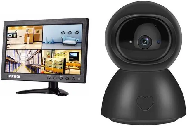Main image of EVERSECU 1pcs 10 Inch Small Monitor + 1pcs Tuya Smart WiFi Home Security Camera