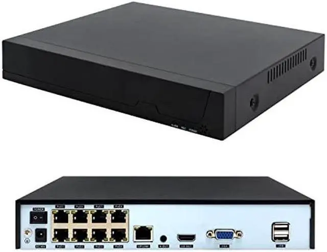 Main image of REVODATA 8CH POE NVR, HD 5MP POE Network Video Recorder, 8 Channel Power Over Ethernet, Supports up to 8 x 5MP IP Cameras, Supports up to 10TB HDD