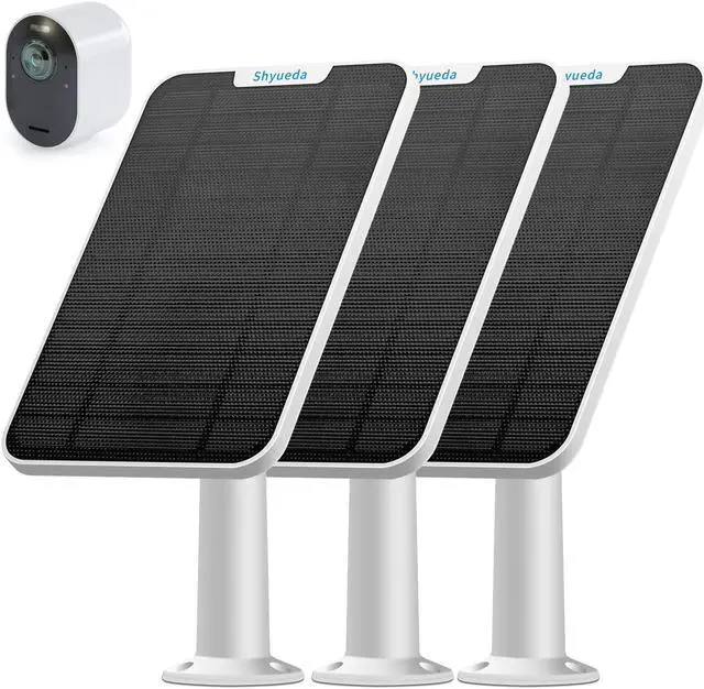 Main image of 4W Solar Panel Charging Compatible with Arlo Pro 3/Pro 4/Pro 5S/Ultra/Ultra 2 only, with 13.1ft Waterproof Charging Cable, IP65 Weatherproof,Includes Secure Wall Mount(3-Pack)(Magnetic Connector)