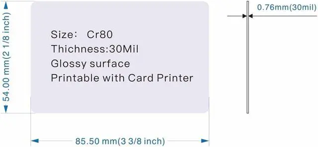 Alt view image 3 of 5 - Gialer 100pack Contactless 125kHz RFID Proximity ID Cards IC Smart Intelligent Card 0.8mm Thick for Access Control System & Time Attandance & Door Entry Access TK4100 EM4100 Read Only