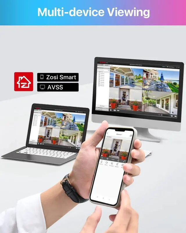 Alt view image 5 of 5 - ZOSI H.265+ 3K 5MP Lite AI Home Security Camera System with Human Vehicle Detection, 8 CH CCTV DVR and 4 x 1080p Bullet Camera Outdoor Indoor, 80ft Night Vision, Remote Access, Motion Alerts (No HDD)
