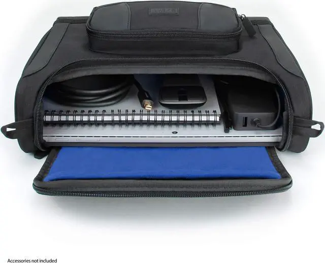 Alt view image 3 of 5 - USA Gear Small Messenger Bag Compatible with Microsoft Surface Pro 11th Gen, Surface Pro 10, 9, 8 - Shoulder Bag Travel Tablet Case Fits Laptop Accessories, Charger, Keyboard, Mouse (Blue)