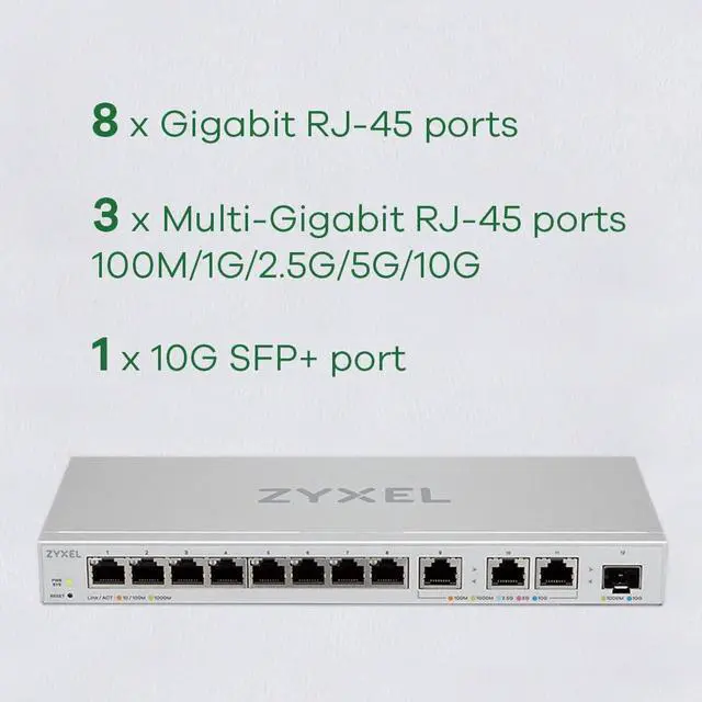 Alt view image 4 of 5 - Zyxel 12-Port Web-Managed Multi-Gigabit Switch | 3X 10 | 1x 10G SFP+ [XGS1250-12]