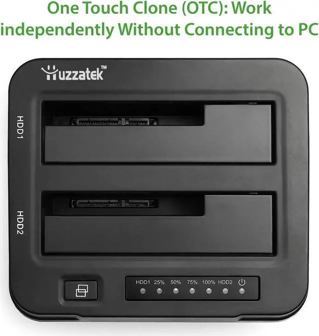 Alt view image 2 of 5 - USB 3.0 to SATA III Dual Bay External Hard Drive Docking Station for 2.5 or 3.5in HDD Duplicator Clone Function