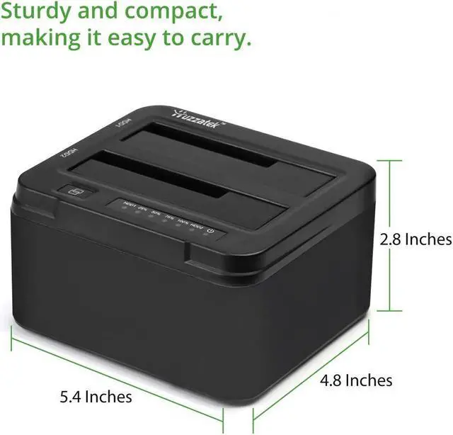 Alt view image 3 of 5 - USB 3.0 to SATA III Dual Bay External Hard Drive Docking Station for 2.5 or 3.5in HDD Duplicator Clone Function