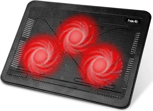 Main image of Havit HV-F2056 15.6-17 Inch Laptop Cooler Cooling Pad - Slim Portable USB Powered (3 Fans) (Black+Red)