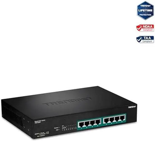 Alt view image 2 of 5 - TRENDnet 8-Port Gigabit Full Power Poe+ Switch, 8 x Gigabit PoE+ Ports, 240W Power Budget, 16Gbps Switching Capacity, Rack Mountable, Ethernet Network Switch, Metal, Lifetime Protection, TPE-TG80F