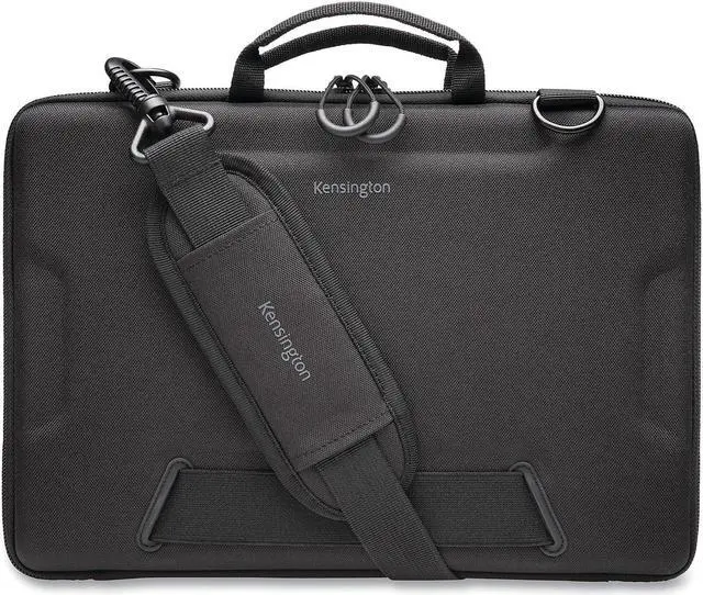 Alt view image 2 of 5 - Kensington LS520 Stay-On Laptop Case for 11.6" Chromebooks & Laptops, Clamshell, Shoulder Strap, Water-Resistant (K60854WW), Grey