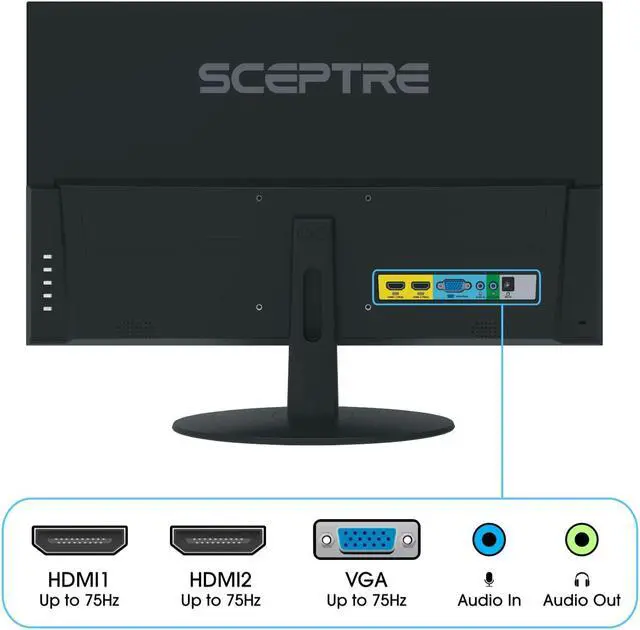 Alt view image 3 of 5 - Sceptre IPS 27" LED Gaming Monitor 1920 x 1080p 75Hz 99% sRGB 320 Lux HDMI x2 VGA Build-in Speakers, FPS-RTS Machine Black (E278W-FPT series)