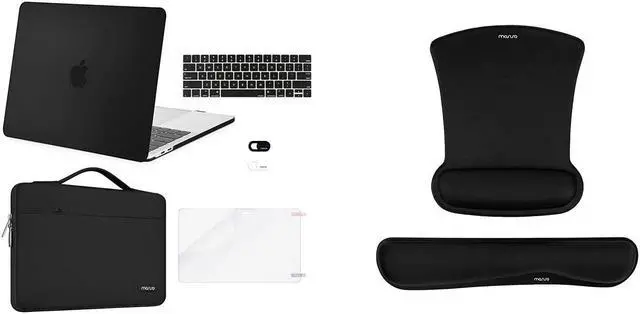Main image of MOSISO Hard Case&Bag&Keyboard Skin&Webcam Cover&Screen Protector&Mouse Pad Keyboard Wrist Rest Compatible with MacBook Pro 13 inch Case 2016-2023 M2 A2338 M1 A2289 A2251 A2159 A1989 A1706 A1708, Black