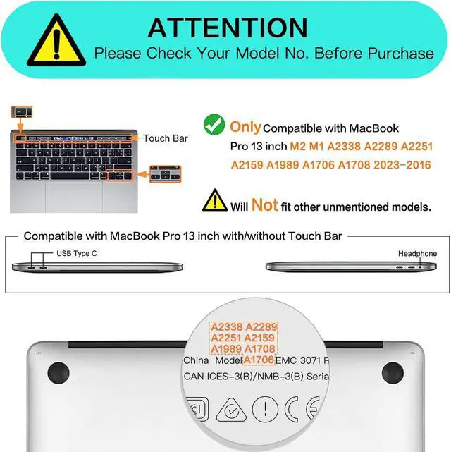 Alt view image 2 of 5 - MOSISO Hard Case&Bag&Keyboard Skin&Webcam Cover&Screen Protector&Mouse Pad Keyboard Wrist Rest Compatible with MacBook Pro 13 inch Case 2016-2023 M2 A2338 M1 A2289 A2251 A2159 A1989 A1706 A1708, Black