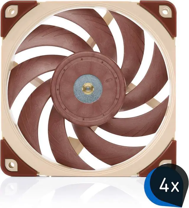 Alt view image 4 of 5 - Noctua Bundle: 4X NF-A12x25 PWM + 2X NA-SFMA1, 280mm Water Cooling Radiator Push-Pull Fan Bundle
