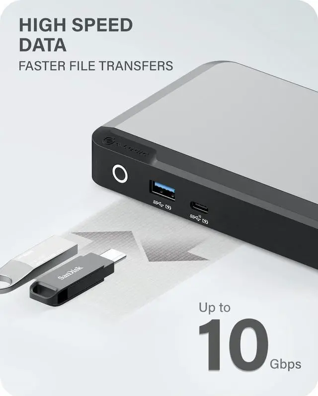 Alt view image 5 of 5 - Alogic MX2 USB-C Dual Display DP Alt. Mode Docking Station - with 65W Power Delivery