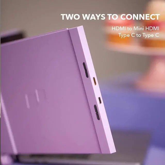 Alt view image 5 of 5 - New Mobile Pixels Duex Lite Portable Monitor for Laptops(2023 Upgraded), 12.5" Full HD IPS Laptop Screen Extender, USB C/HDMI Powered Plug and Play, Windows/Mac/Android/Switch Compatible (Misty Lilac)