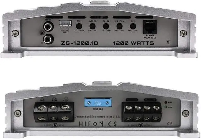 Alt view image 3 of 5 - Hifonics ZG-1200.1D 1200 Watts Zeus Gamma Mono Subwoofer Car Audio Amplifier with Gravity Magnet Phone Holder Bundle