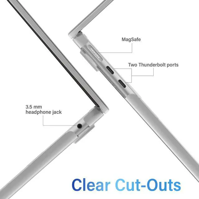 Alt view image 5 of 5 - IBENZER Compatible with 2025 2024 2023 2022 MacBook Air 13 inch case M4 A3240 M3 A3113 M2 A2681, Hard Shell Case & Sleeve & Keyboard Cover & Type-C Adapter for Mac Air 13.6, Frost Clear, KK-CL+3