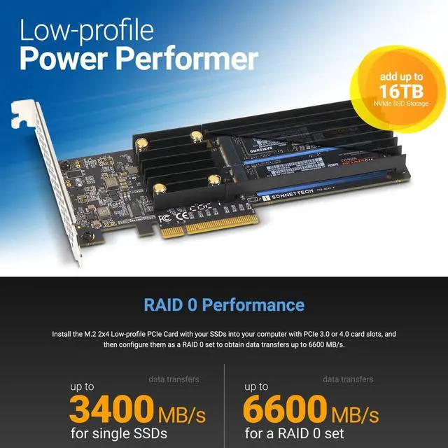 Alt view image 2 of 4 - Sonnet M.2 2x4 Low-Profile PCIe Card