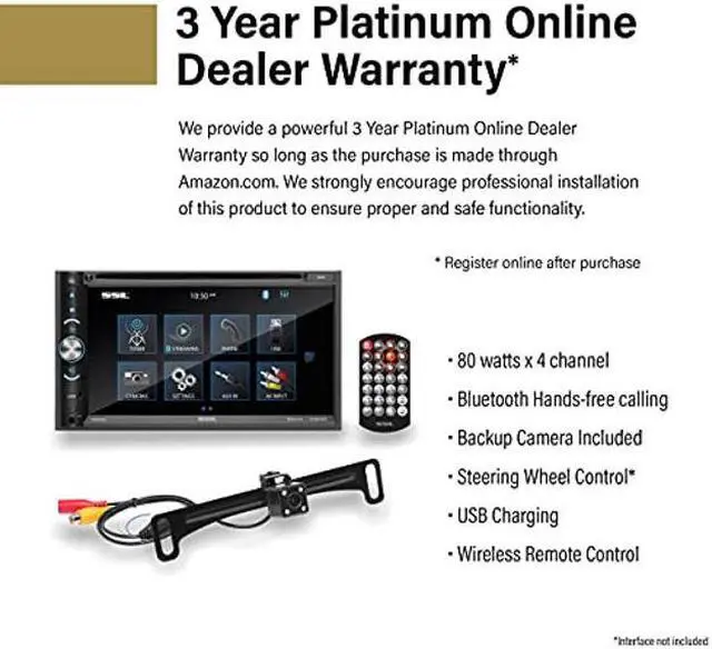Alt view image 2 of 5 - Sound Storm Laboratories DD695BR Car DVD Player - A-Link (Screen Mirroring), Double Din, 6.95 Inch Touchscreen, Bluetooth Audio and Hands-Free Calling, DVD, CD, USB, SD Aux AV in, Rear Camera Included