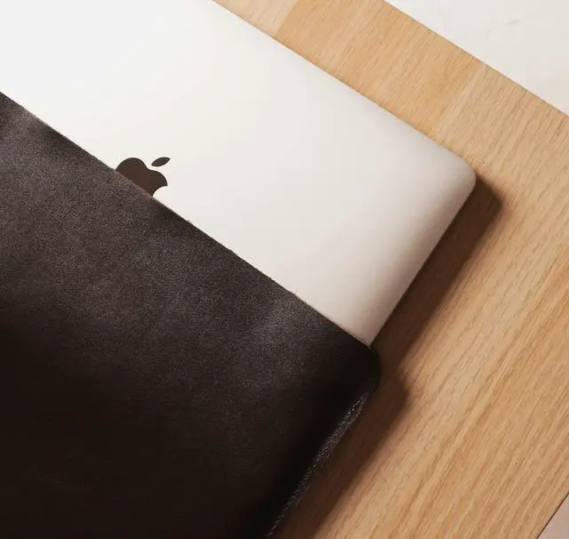 Alt view image 3 of 5 - Aartedesign Genuine Leather Sleeve r All 14 Inch MacBook 14 Pro 2021-2023 M1 M2 M3 Pro/ M3 Max A2442 A2779 Laptop Case Soft Handmade for Mac 14 Carrying Bag (Horizontal, Black)