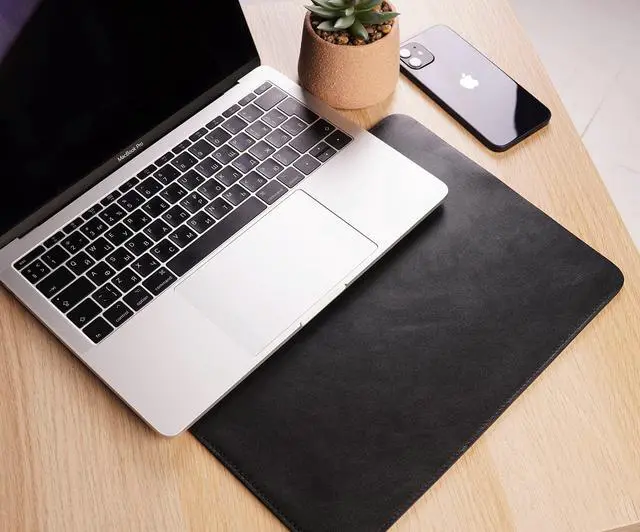 Alt view image 2 of 5 - Aartedesign Genuine Leather Sleeve r All 14 Inch MacBook 14 Pro 2021-2023 M1 M2 M3 Pro/ M3 Max A2442 A2779 Laptop Case Soft Handmade for Mac 14 Carrying Bag (Horizontal, Black)