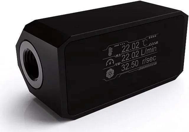 Main image of G1/4" Inline PC Water Cooling Flow Meter, Temperature/Flow/Speed OLED Display Digital Coolant Flow Indicator with Alarm for Desktop PC Water Cooler System