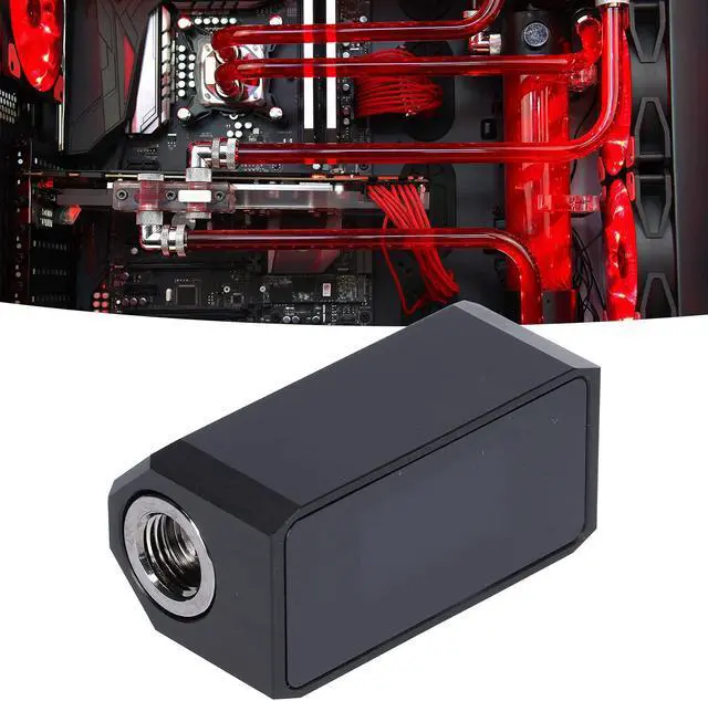 Alt view image 3 of 5 - G1/4" Inline PC Water Cooling Flow Meter, Temperature/Flow/Speed OLED Display Digital Coolant Flow Indicator with Alarm for Desktop PC Water Cooler System