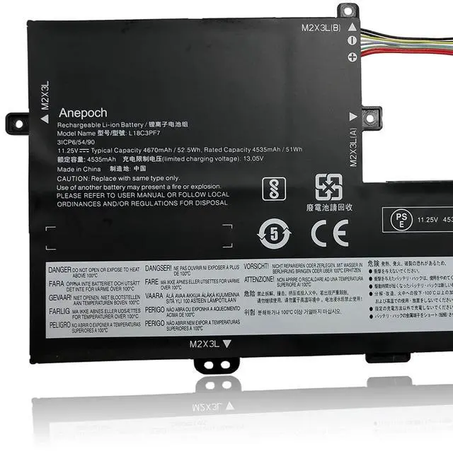 Alt view image 5 of 5 - Anepoch L18C3PF7 Laptop Battery Replacement for Lenovo IdeaPad S340-14API S340-14IIL S340-14IML S340-14IWL S340-15API S340-15API L18L3PF2 L18M3PF7 L18L3PF3 L18M3PF6 L18C3PF6 11.25V 52.5Wh 4535mAh