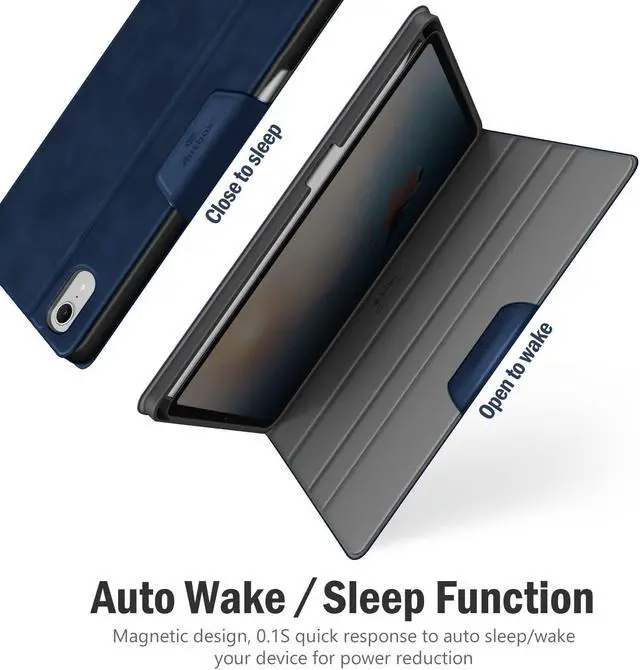 Alt view image 5 of 5 - Antbox Case for iPad mini 7 A17 Pro, iPad mini 7th/6th Generation Case (2024/2021) with Pencil Holder Vegan Leather Smart Cover with Auto Sleep/Wake Stand Function