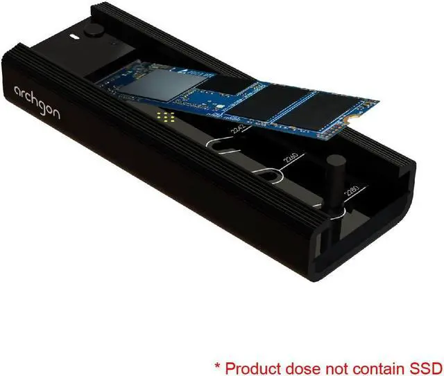 Alt view image 2 of 5 - archgon External SSD Dock Compatible with PCIe NVMe & M.2 SATA SSD USB 3.2 Type-C Support UASP Works with Heatsink with 1-inch in Width