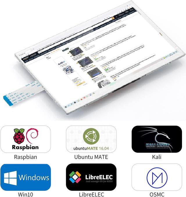 Alt view image 4 of 5 - AURSINC 7 inch HDMI Screen LCD Display Monitor for Raspberry Pi 4 4B 3B+ 3B 3A+ 2B B+ Windows 7/8/10 | Capacitive Panel with DSI Cable | 800x480 Pixel | Plug&Play Driver Free (NOT Touchscreen)