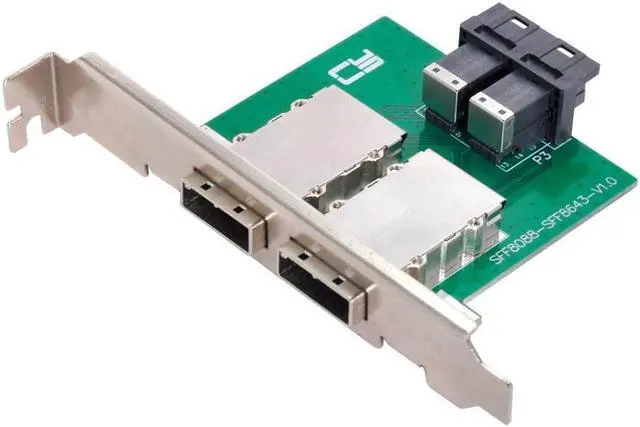 Main image of chenyang Mini SAS 2 SFF-8088 to 2 SFF-8643 HD Data Server Converter Adapter with Bracket