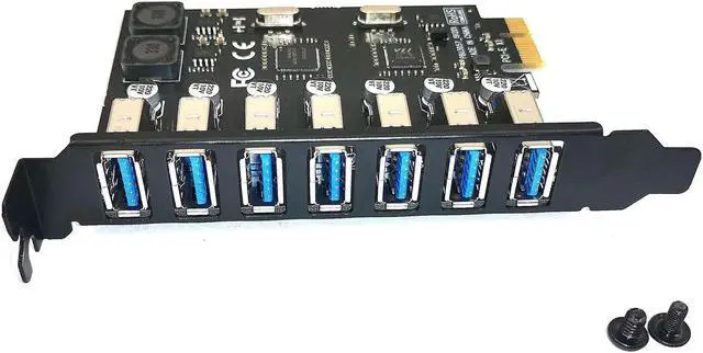 Main image of DEVMO USB 3.0 PCI-E Expansion Card 7 Ports USB 3.0 Hub Adapter External Controller PCI Express Extender Adapter Card for Desktop