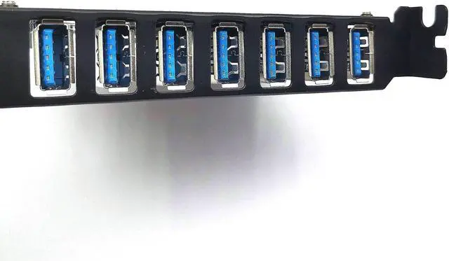 Alt view image 2 of 5 - DEVMO USB 3.0 PCI-E Expansion Card 7 Ports USB 3.0 Hub Adapter External Controller PCI Express Extender Adapter Card for Desktop