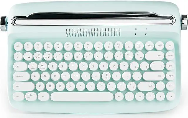 Main image of YUNZII ACTTO B303 Wireless Typewriter Keyboard, Bluetooth Connection, Cute Retro Aesthetic Design with Integrated Stand for Tablet, Phone, PC and Win/Mac/Android (B303, Sweet Mint)