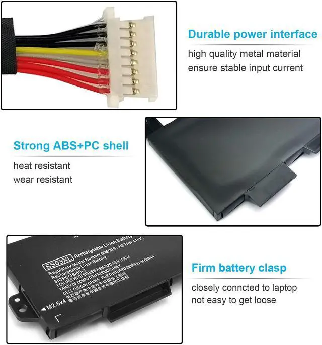 Alt view image 4 of 5 - 50Wh SS03XL 933321-855 Battery for HP EliteBook 840 735 745 830 G5 G6 EliteBook 730 740 836 846 G5 ZBook 14U G5 G6 SS03050XL-PL 932823-171 HSN-113C-4 932823-421 932823-1C1 HSN-112C HSTNN-LB8G 11.55V