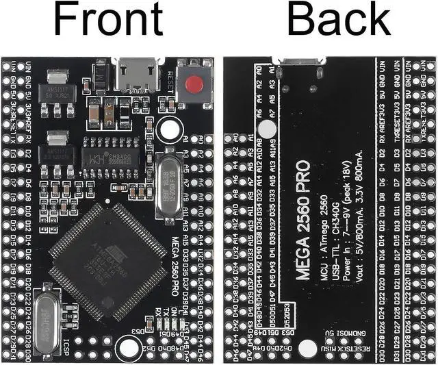 Alt view image 3 of 5 - Alinan 2pcs MEGA 2560 PRO Embed CH340G/ATMEGA2560-16AU Chip with Male Pinheader Compatible with MEGA2560