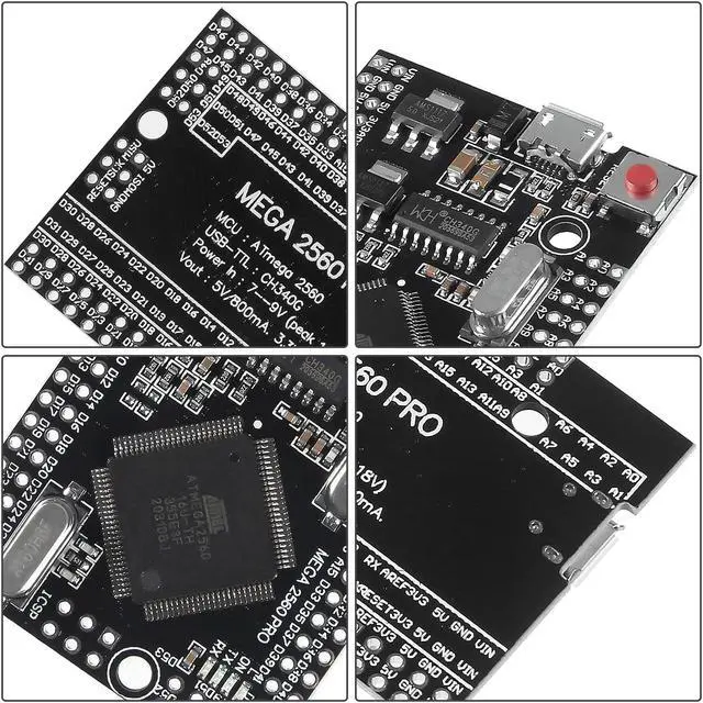 Alt view image 4 of 5 - Alinan 2pcs MEGA 2560 PRO Embed CH340G/ATMEGA2560-16AU Chip with Male Pinheader Compatible with MEGA2560