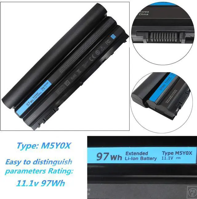Alt view image 3 of 5 - 9-Cell 97Wh M5Y0X Battery for Dell Latitude E6420 E6430 E6440 E6520 E6530 E6540 E5420 E5430 E5520 E5530 Inspiron 4420 5420 5425 7420 7520 N4420 N4720 N5420 M421R M521R 2P2MJ NHXVW 71R31 11.1V