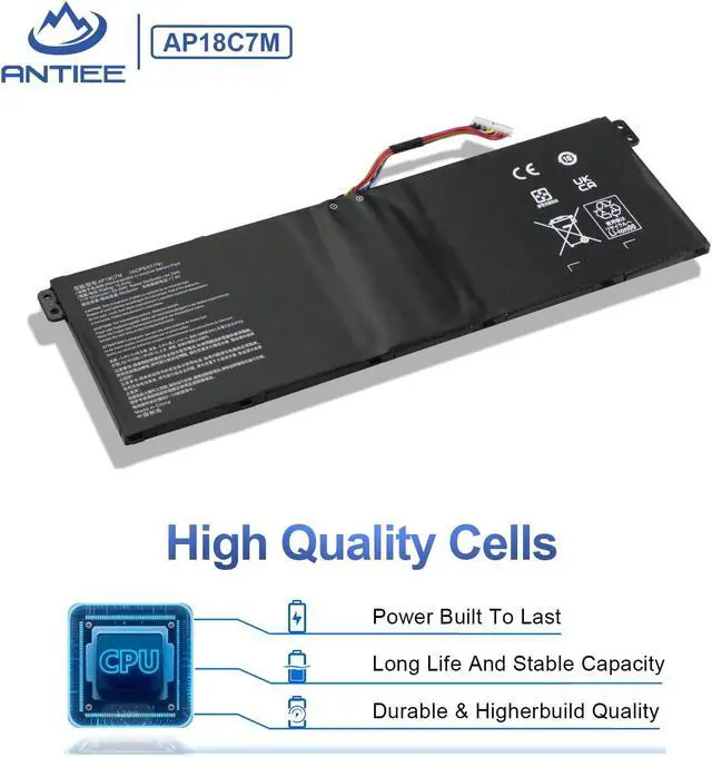 Alt view image 4 of 5 - ANTIEE 55.9Wh AP18C7M Laptop Battery for ACER ConceptD 3 CN315-72 Spin 5 SP513-54N SP513-55N Swift 3 SF313-52 SF313-52G SF514-55T SF313-53 SF514-55TA Swift 5 SF514-54GT SF514-55GT SF514-54T Series