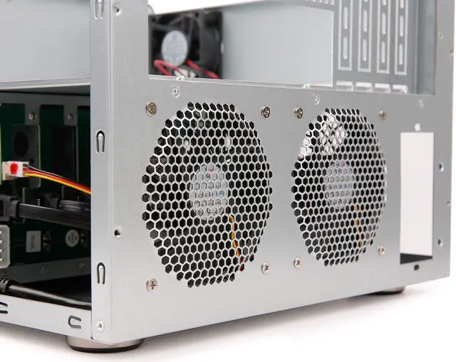 Alt view image 4 of 5 - AUDHEID K7 8 Bay NAS Case, Computer Enclosures Compatible Micro-ATX Mini-ITX Motherboard, 3 x Fans, 8 x 2.5/3.5" Tray, Network Attached Storage Server for Home(Diskless)