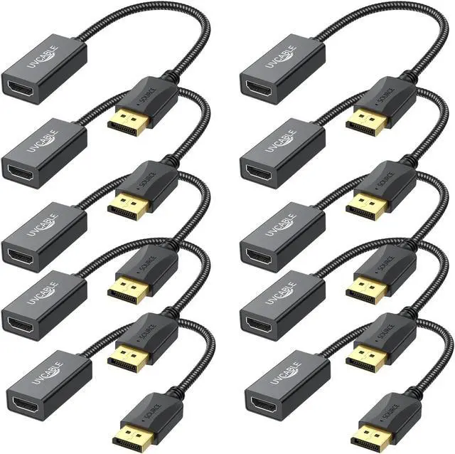 Main image of DisplayPort to HDMI Adapter 4K, 10-Pack, Display Port DP to HDMI Adapter Cable Male to Female Compatible with Computer, Monitor, TV, Projector