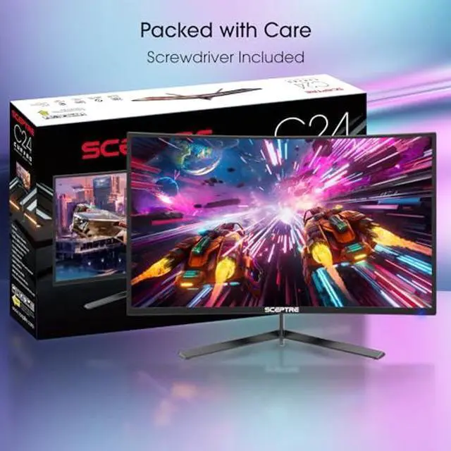 Alt view image 3 of 5 - Sceptre 24-inch Curved Gaming Monitor 1080p up to 165Hz DisplayPort HDMI 99% sRGB, AMD FreeSync Build-in Speakers Machine Black (C248B-FWT168)